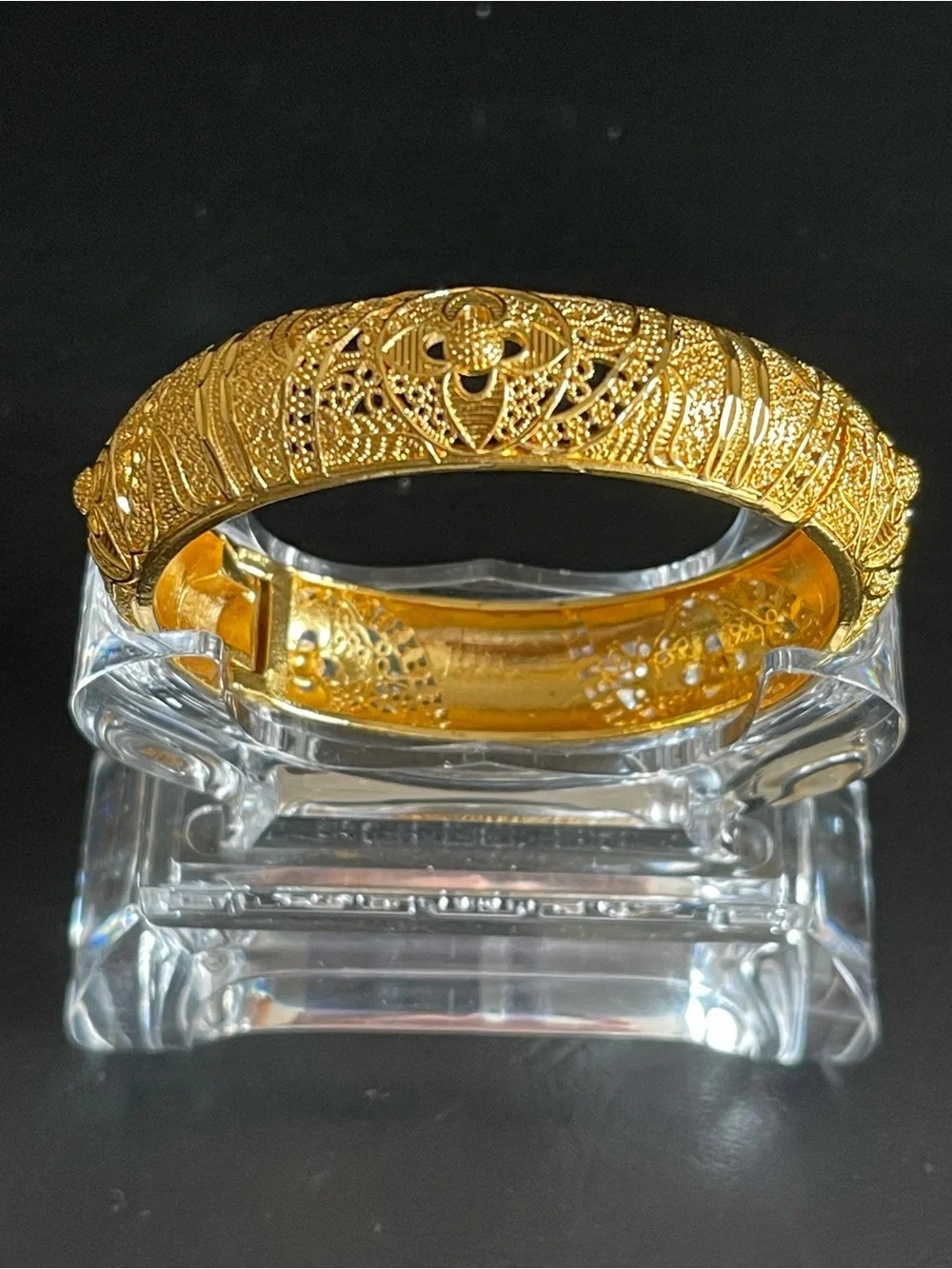 24KT gold plated Filigree Bangle Bracelet.